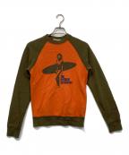 Hysteric Glamourヒステリックグラマー）の古着「ラグランスウェット」｜オレンジ×グリーン