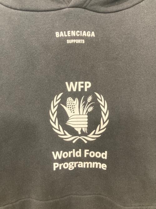 BALENCIAGA（バレンシアガ）BALENCIAGA (バレンシアガ) WFP ロゴスウェットプルオーバーパーカー ブラック サイズ:Ｓの古着・服飾アイテム