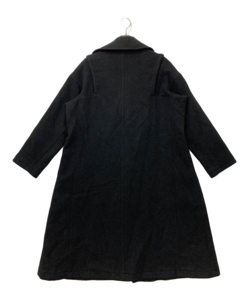 yohji yamamoto+noir（ヨウジヤマモトプリュスノアール）yohji yamamoto+noir (ヨウジヤマモトプリュスノアール) ウール混コート ブラック サイズ:2の古着・服飾アイテム