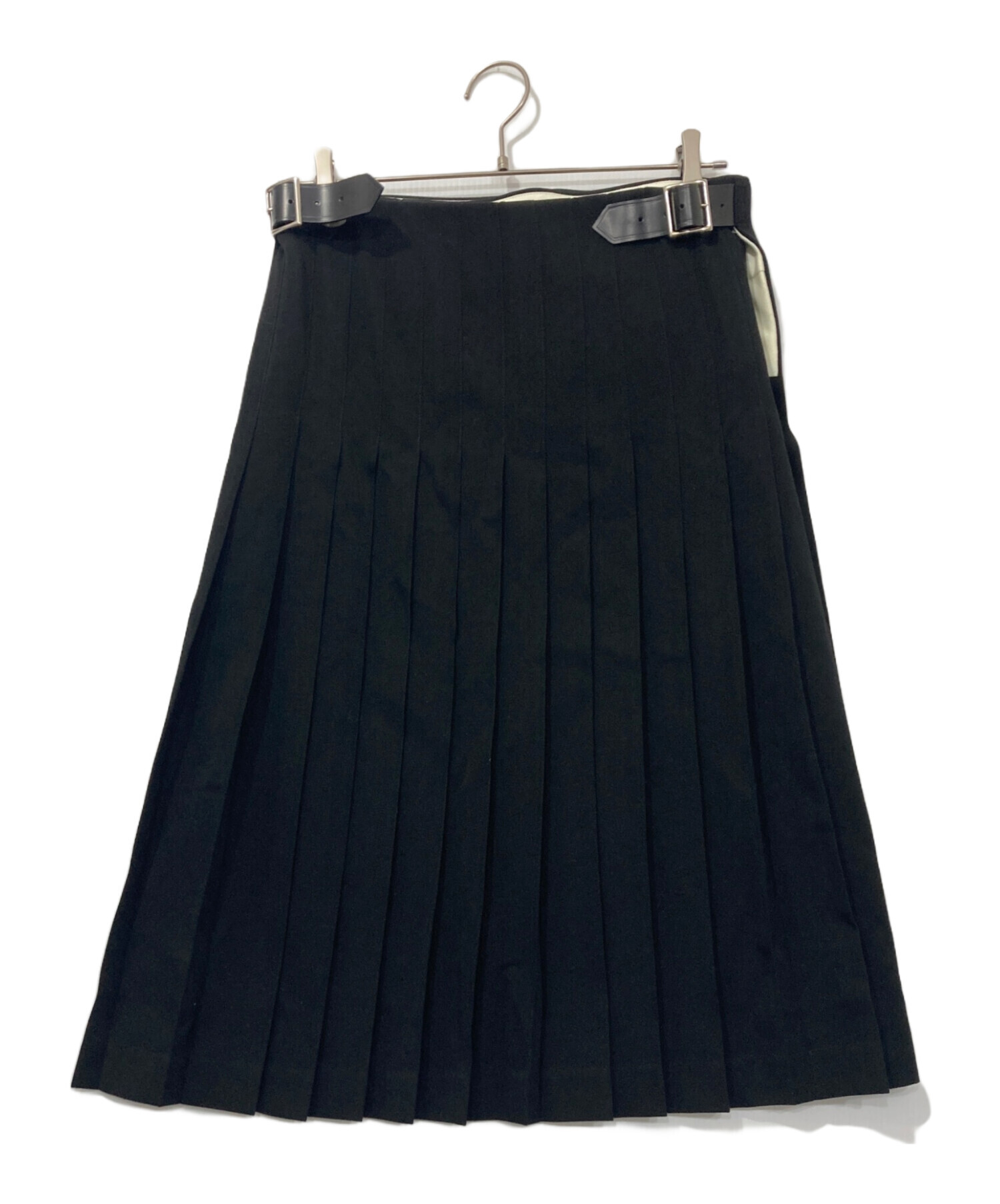 tricot COMME des GARCONSブラック ラップスタイルスカート トリココムデギャルソンtricot COMME des GARCONS カーブ切替ウール