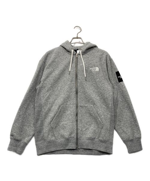THE NORTH FACE（ザ ノース フェイス）THE NORTH FACE (ザ ノース フェイス) SQARE LOGO FULLZIP / スクエアロゴ フルジップ フーディー グレー サイズ:XLの古着・服飾アイテム