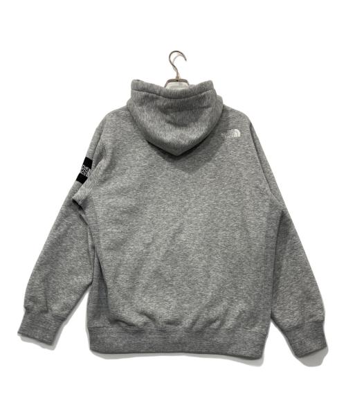 THE NORTH FACE（ザ ノース フェイス）THE NORTH FACE (ザ ノース フェイス) SQARE LOGO FULLZIP / スクエアロゴ フルジップ フーディー グレー サイズ:XLの古着・服飾アイテム
