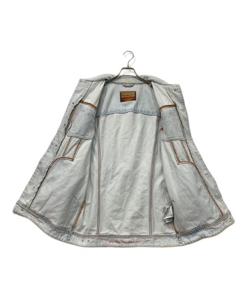 DIESEL（ディーゼル）DIESEL (ディーゼル) De-Flaminia ベルテッド デニムジャケット ブルー サイズ:Sの古着・服飾アイテム