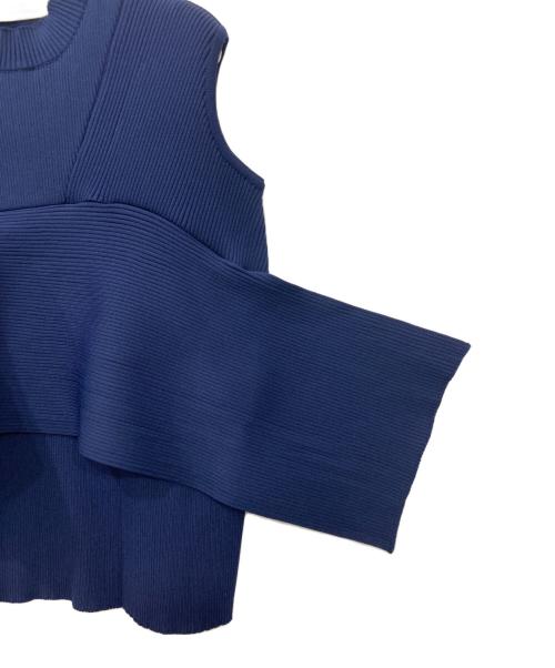 AKIRA NAKA（アキラナカ）AKIRA NAKA (アキラナカ) ノースリーブ変形 ニット ネイビー サイズ:FREEの古着・服飾アイテム