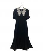 Snidelスナイデル）の古着「エンブロイダリーカラーマーメイドワンピース」｜ブラック