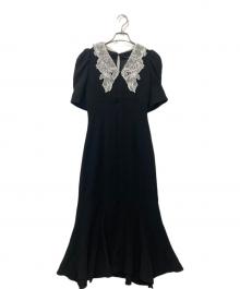 Snidel（スナイデル）の古着「エンブロイダリーカラーマーメイドワンピース」｜ブラック