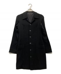 中古・古着通販】Y's (ワイズ) ウールダブルデザインコート ブラック