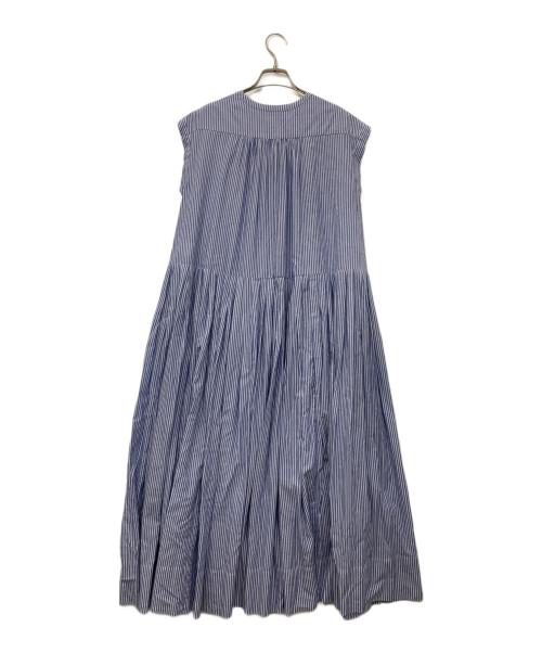 Curensology（カレンソロジー）Curensology (カレンソロジー) ストライプタックスカートワンピース ブルー サイズ:Fの古着・服飾アイテム