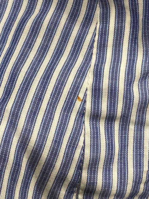 Curensology（カレンソロジー）Curensology (カレンソロジー) ストライプタックスカートワンピース ブルー サイズ:Fの古着・服飾アイテム