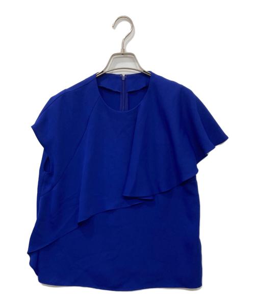 icB（アイシービー）icB (アイシービー) エステルダブルクロス ラッフルデザインブラウス ブルー サイズ:4の古着・服飾アイテム
