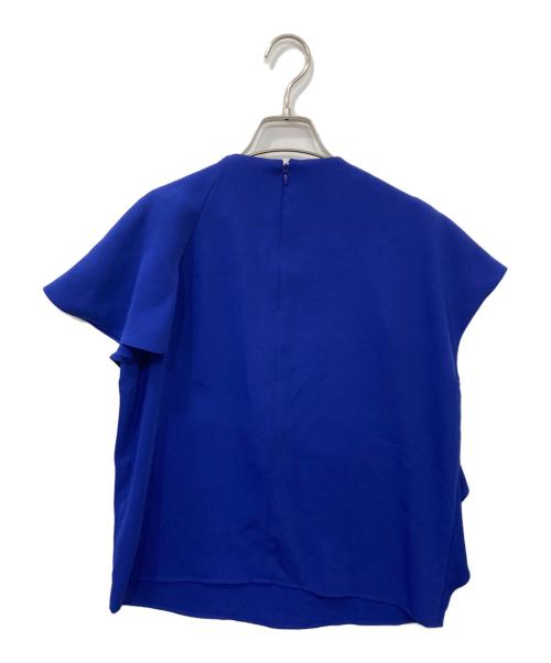 icB（アイシービー）icB (アイシービー) エステルダブルクロス ラッフルデザインブラウス ブルー サイズ:4の古着・服飾アイテム