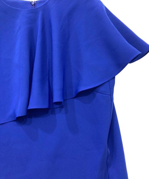 icB（アイシービー）icB (アイシービー) エステルダブルクロス ラッフルデザインブラウス ブルー サイズ:4の古着・服飾アイテム