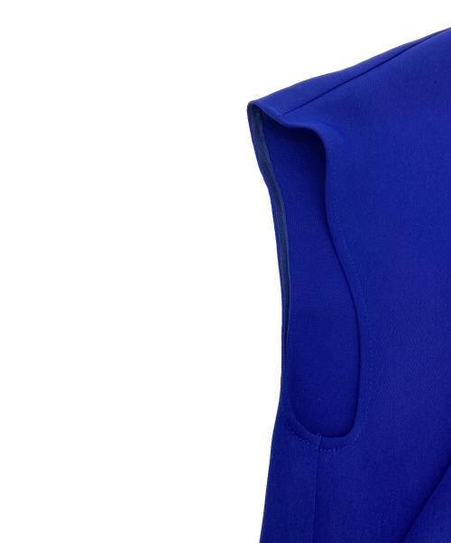 icB（アイシービー）icB (アイシービー) エステルダブルクロス ラッフルデザインブラウス ブルー サイズ:4の古着・服飾アイテム