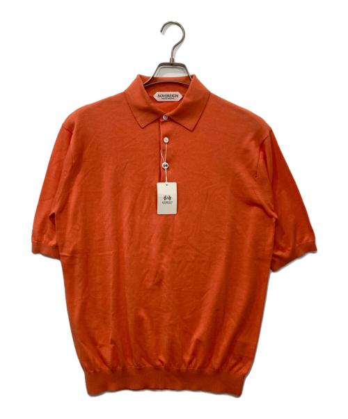 SOVEREIGN（ソブリン）SOVEREIGN (ソブリン) ニットポロシャツ オレンジ サイズ:Ｌの古着・服飾アイテム
