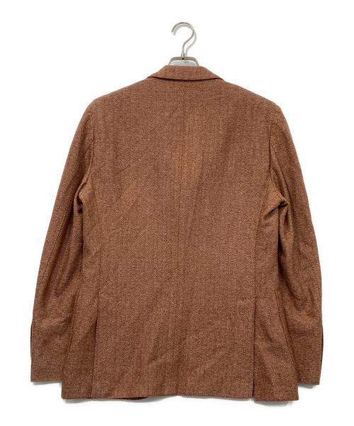 LARDINI（ラルディーニ）LARDINI (ラルディーニ) ウール混ヘリンボーンジャケット ブラウン サイズ:48の古着・服飾アイテム