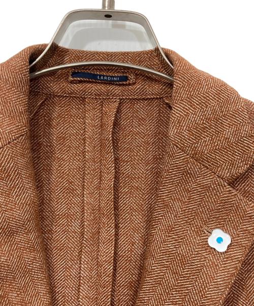LARDINI（ラルディーニ）LARDINI (ラルディーニ) ウール混ヘリンボーンジャケット ブラウン サイズ:48の古着・服飾アイテム