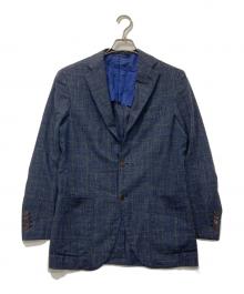 Custom Tailor BEAMS×LORO PIANA（カスタムテーラービームス×ロロピアーナ）の古着「チェックテーラードジャケット」｜ネイビー