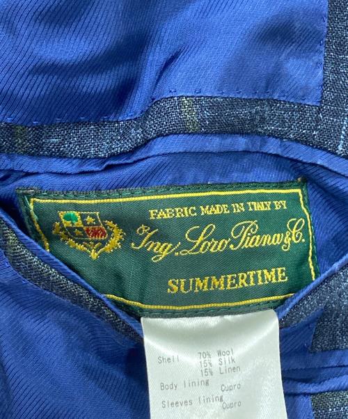 Custom Tailor BEAMS（カスタムテーラービームス）Custom Tailor BEAMS (カスタムテーラービームス) LORO PIANA (ロロピアーナ) チェックテーラードジャケット ネイビー サイズ:-の古着・服飾アイテム