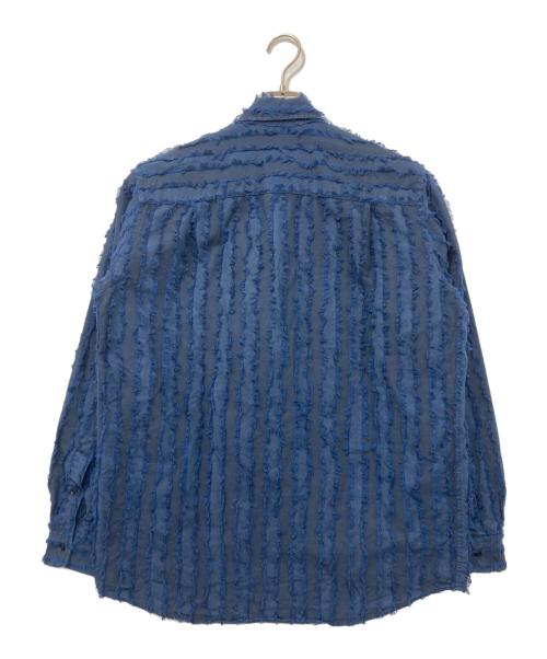 SCHNAYDERMANS（シュナイダーマンズ）Schnaydermans (シュナイダーマンズ) フリンジシャツ/SHIRT NON-BINARY CLEAN FRINGE ブルー サイズ:35-36の古着・服飾アイテム