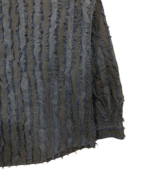 SCHNAYDERMANS（シュナイダーマンズ）Schnaydermans (シュナイダーマンズ) フリンジシャツ/SHIRT NON-BINARY CLEAN FRINGE ブルー サイズ:35-36の古着・服飾アイテム