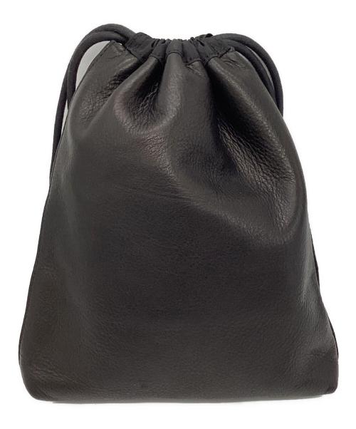 UNITED ARROWS（ユナイテッドアローズ）UNITED ARROWS (ユナイテッドアローズ) UNFINISHED LEATHER/巾着バッグ ブラック サイズ:-の古着・服飾アイテム