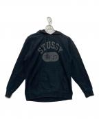 stussyステューシー）の古着「カレッジロゴパーカー」｜ブラック