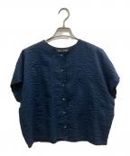mizuiro-indミズイロインド）の古着「wave crew neck shirt」｜ネイビー