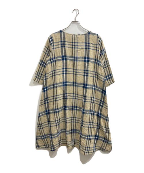 KAPITAL（キャピタル）KAPITAL (キャピタル) コットンチェックワンピース ベージュ サイズ:1の古着・服飾アイテム