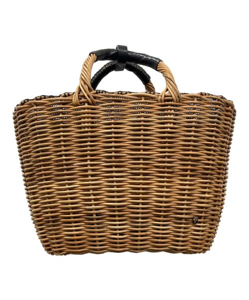 ebagos（エバゴス）ebagos (エバゴス) カゴバッグ ベージュ×ブラックの古着・服飾アイテム