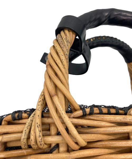 ebagos（エバゴス）ebagos (エバゴス) カゴバッグ ベージュ×ブラックの古着・服飾アイテム