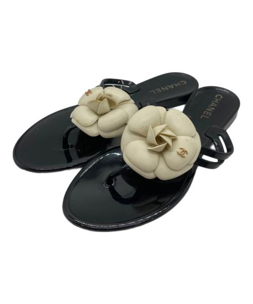 CHANEL（シャネル）CHANEL (シャネル) カメリア ビーチサンダル ブラック サイズ:35の古着・服飾アイテム