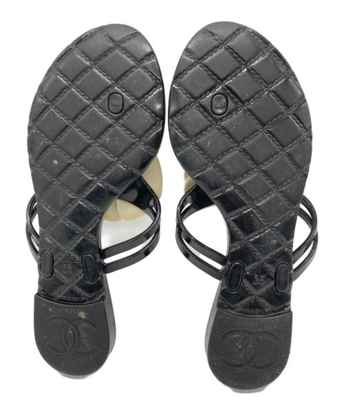 CHANEL（シャネル）CHANEL (シャネル) カメリア ビーチサンダル ブラック サイズ:35の古着・服飾アイテム