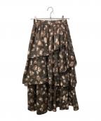 la belle etudeラベルエチュード）の古着「ティアードスカート」｜ブラウン