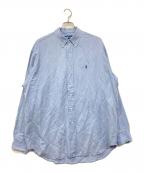RALPH LAURENラルフローレン）の古着「BLAKE ポニー刺繍 シルクリネンオーバーサイズシャツ」｜ブルー
