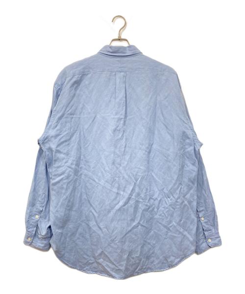 RALPH LAUREN（ラルフローレン）RALPH LAUREN (ラルフローレン) BLAKE ポニー刺繍 シルクリネンオーバーサイズシャツ ブルー サイズ:Lの古着・服飾アイテム