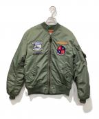 AVIREXアヴィレックス）の古着「シャークハンター MA-1ジャケット」｜カーキ