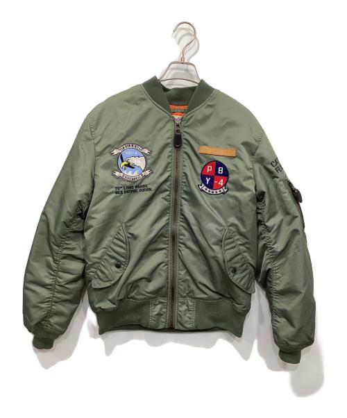 AVIREX（アヴィレックス）AVIREX (アヴィレックス) シャークハンター MA-1ジャケット カーキ サイズ:Lの古着・服飾アイテム