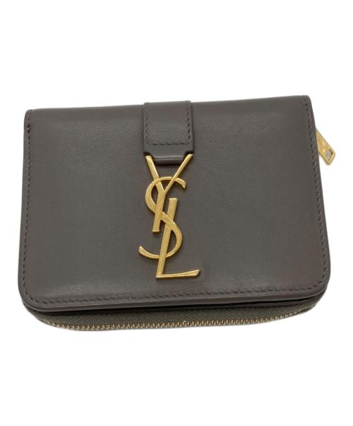 Saint Laurent Paris（サンローランパリ）Saint Laurent Paris (サンローランパリ) 2つ折り財布 グレーの古着・服飾アイテム