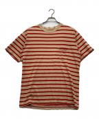 stussyステューシー）の古着「ボーダーTシャツ」｜ベージュ