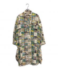 KAPITAL（キャピタル）の古着「パッチワークチェックワンピース」｜アイボリー