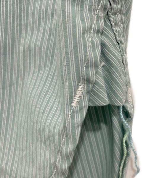 POST O'ALLS（ポストオーバーオールズ）POST O'ALLS (ポストオーバーオールズ) No.1 Shirt MV ストライプシャツ グリーン サイズ:Lの古着・服飾アイテム