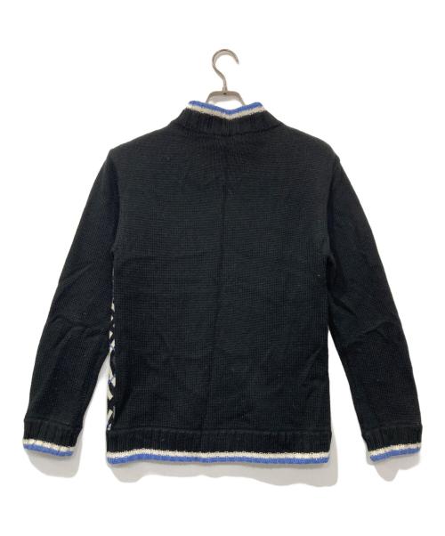 BURBERRY BLACK LABEL（バーバリーブラックレーベル）BURBERRY BLACK LABEL (バーバリーブラックレーベル) ノバチェックジップアップセーター ブラック サイズ:3の古着・服飾アイテム