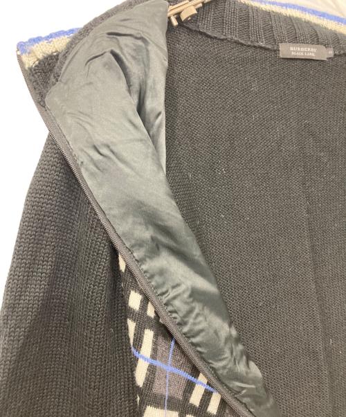 BURBERRY BLACK LABEL（バーバリーブラックレーベル）BURBERRY BLACK LABEL (バーバリーブラックレーベル) ノバチェックジップアップセーター ブラック サイズ:3の古着・服飾アイテム
