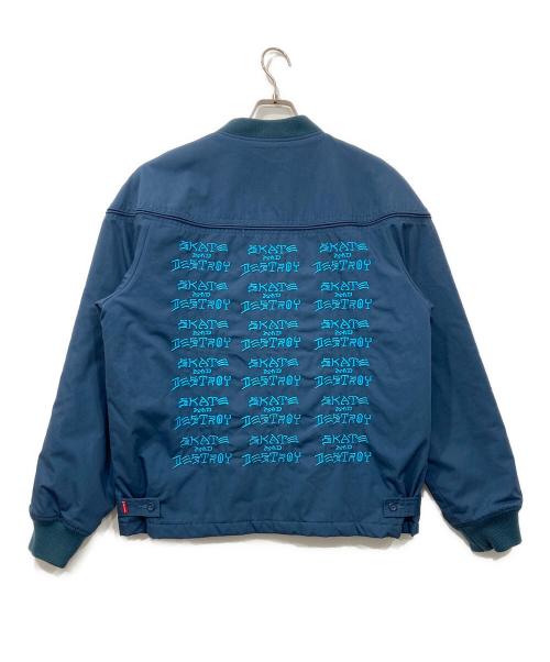 SUPREME（シュプリーム）SUPREME (シュプリーム) THRASHER (スラッシャー) Poplin Crew Jacket/ポプリンクルージャケット ブルー サイズ:Lの古着・服飾アイテム