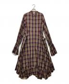 ELINエリン）の古着「パフスリーブシャツドレス」｜ブラウン
