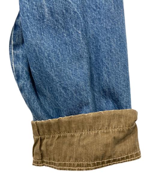 C.P COMPANY（シーピーカンパニー）C.P COMPANY (シーピーカンパニー) 切替デニムジャケット インディゴ×ブラウン サイズ:18の古着・服飾アイテム