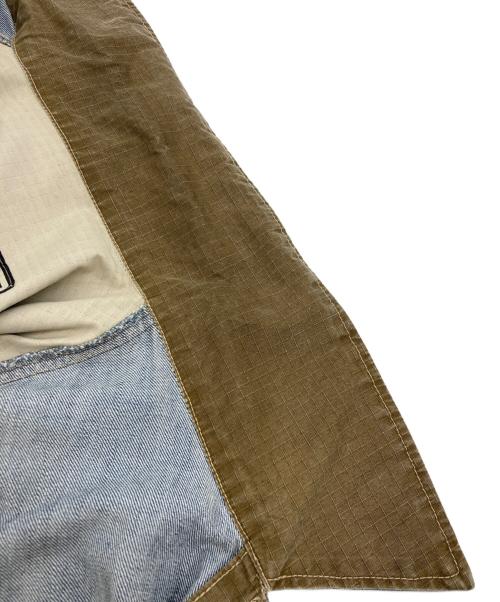 C.P COMPANY（シーピーカンパニー）C.P COMPANY (シーピーカンパニー) 切替デニムジャケット インディゴ×ブラウン サイズ:18の古着・服飾アイテム