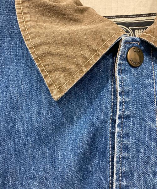 C.P COMPANY（シーピーカンパニー）C.P COMPANY (シーピーカンパニー) 切替デニムジャケット インディゴ×ブラウン サイズ:18の古着・服飾アイテム