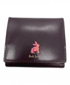PAUL SMITHポールスミス）の古着「マーケトリーストライプラビット コンパクト3つ折り財布」｜レッド