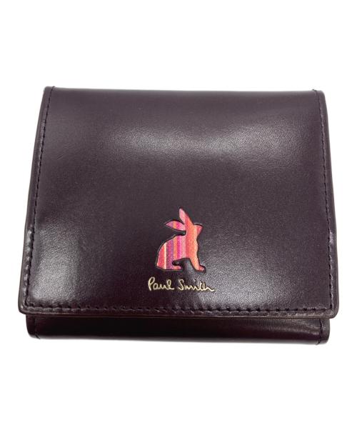 PAUL SMITH（ポールスミス）PAUL SMITH (ポールスミス) マーケトリーストライプラビット コンパクト3つ折り財布 レッドの古着・服飾アイテム